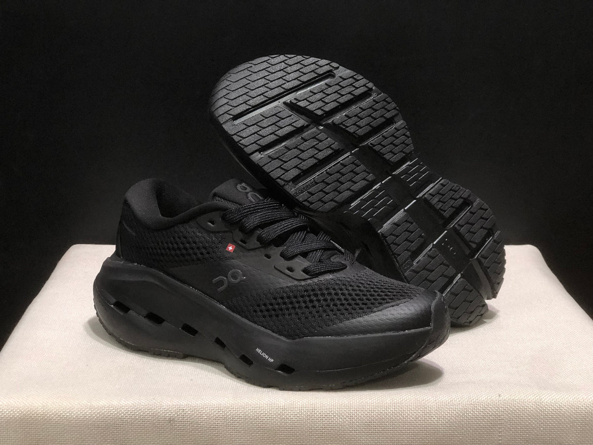 On Cloudrunner Max 3 - All Grey colorway, side and sole view