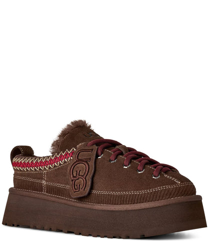 UGG Women's Heritage Lace-Up Suede Platform Slippers