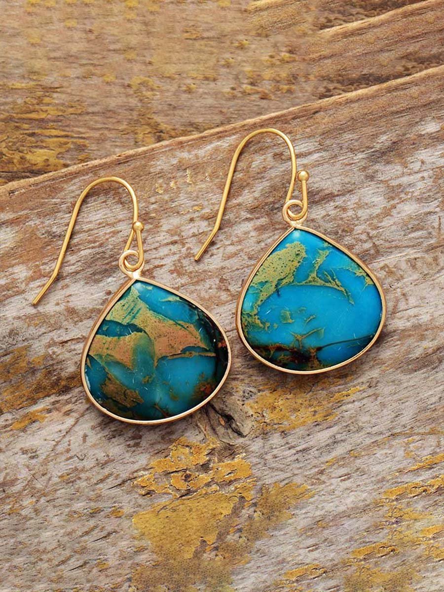 Vacation Bohemian Emperor Stone Drop Drop Earrings