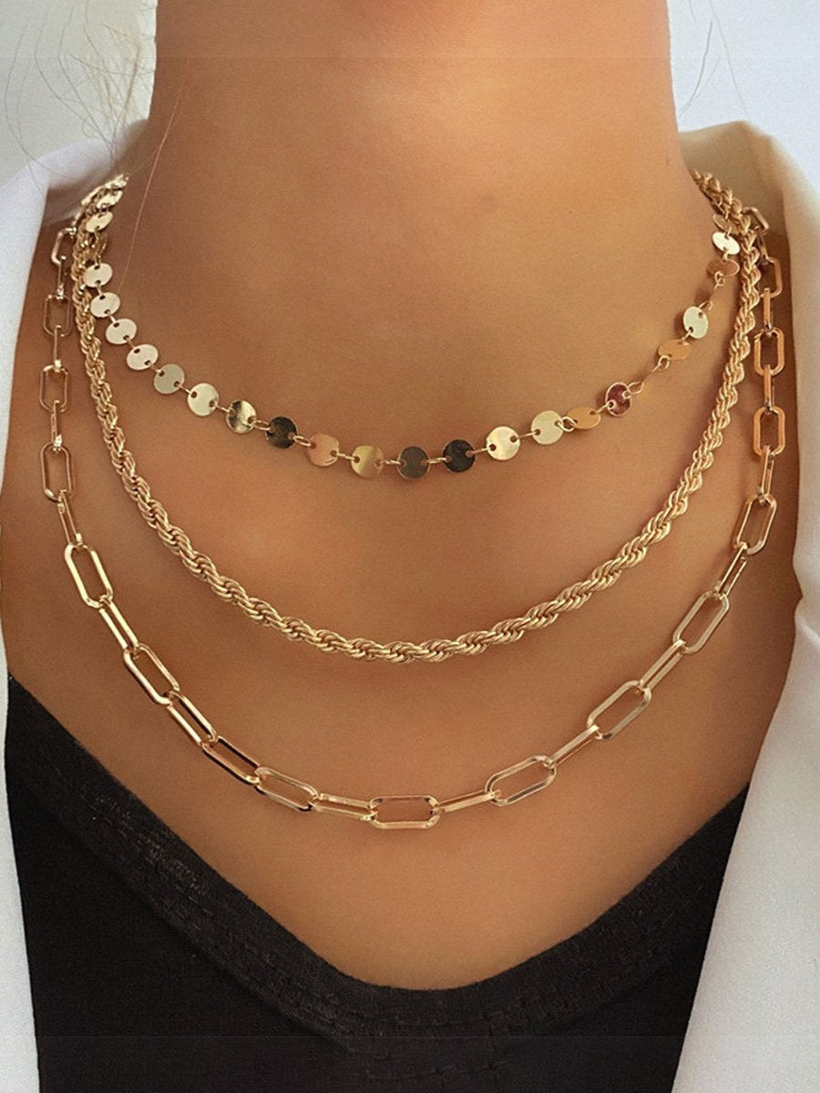 Bohemian Style Stacked Flat Chains