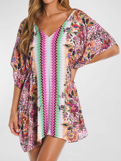 Women's Printed Pullover Bikini Cover Up