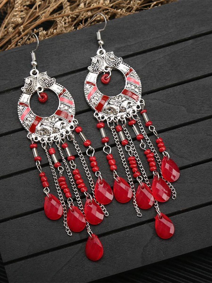 Women's Bohemian Long Tassel Earrings