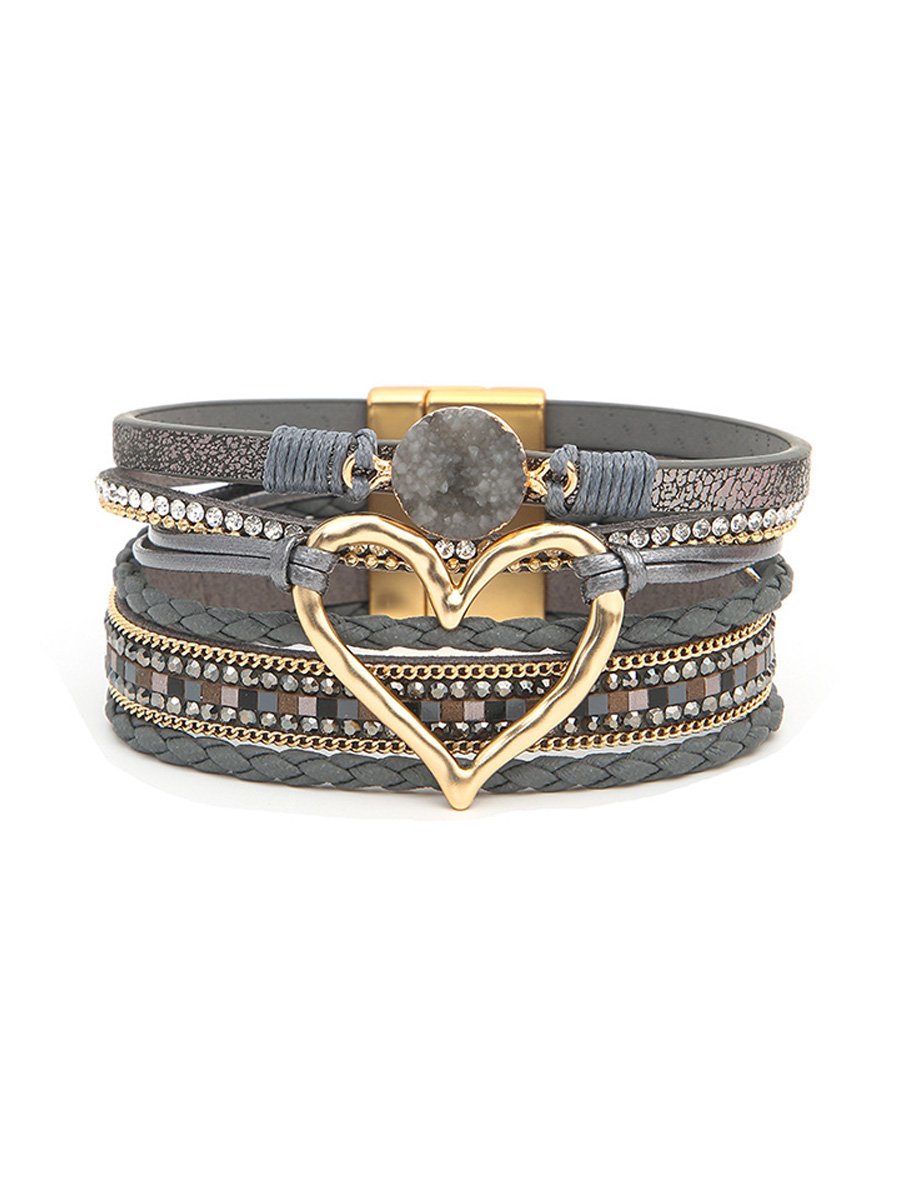 Bohemian Layered Leather Bracelet