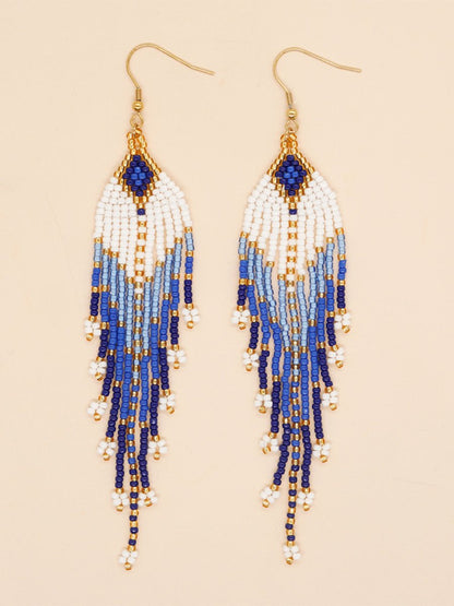 Women's Bohemian Contrast Color Bead Earrings