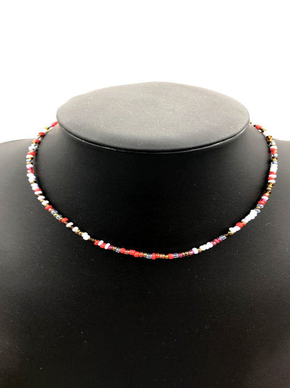 European And American Niche Retro Versatile Fashion Mixed Color Rice Bead Women's Necklace