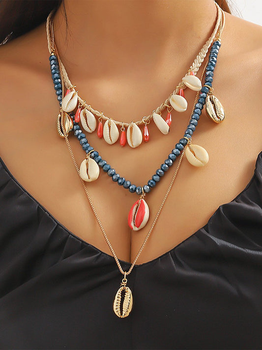 Women's Shell Conch Crystal Necklace