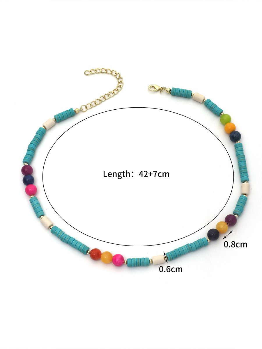 Retro Turquoise Jewelry Bohemian Ethnic Style Turquoise Necklace For Women