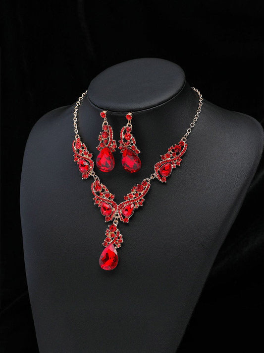 Exaggerated Temperament Necklace And Earrings Two-piece Set