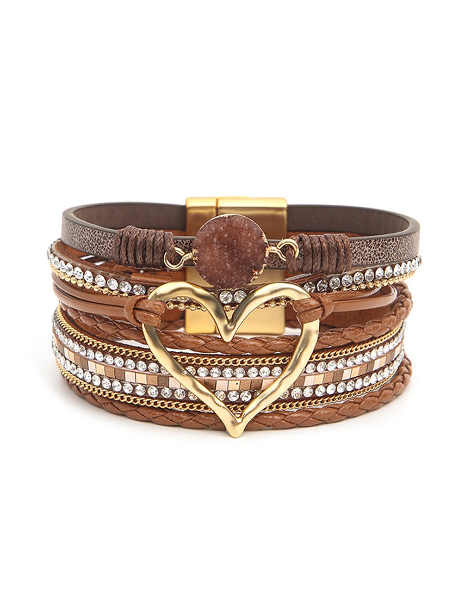 Bohemian Layered Leather Bracelet