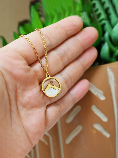 Stainless Steel Faith Mountain Mustard Seed Necklace