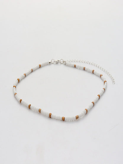 European And American Niche Retro Versatile Fashion Mixed Color Rice Bead Women's Necklace