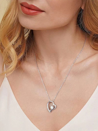 Fashionable Heart Stainless Steel Clavicle Chain Heart Shape Necklace