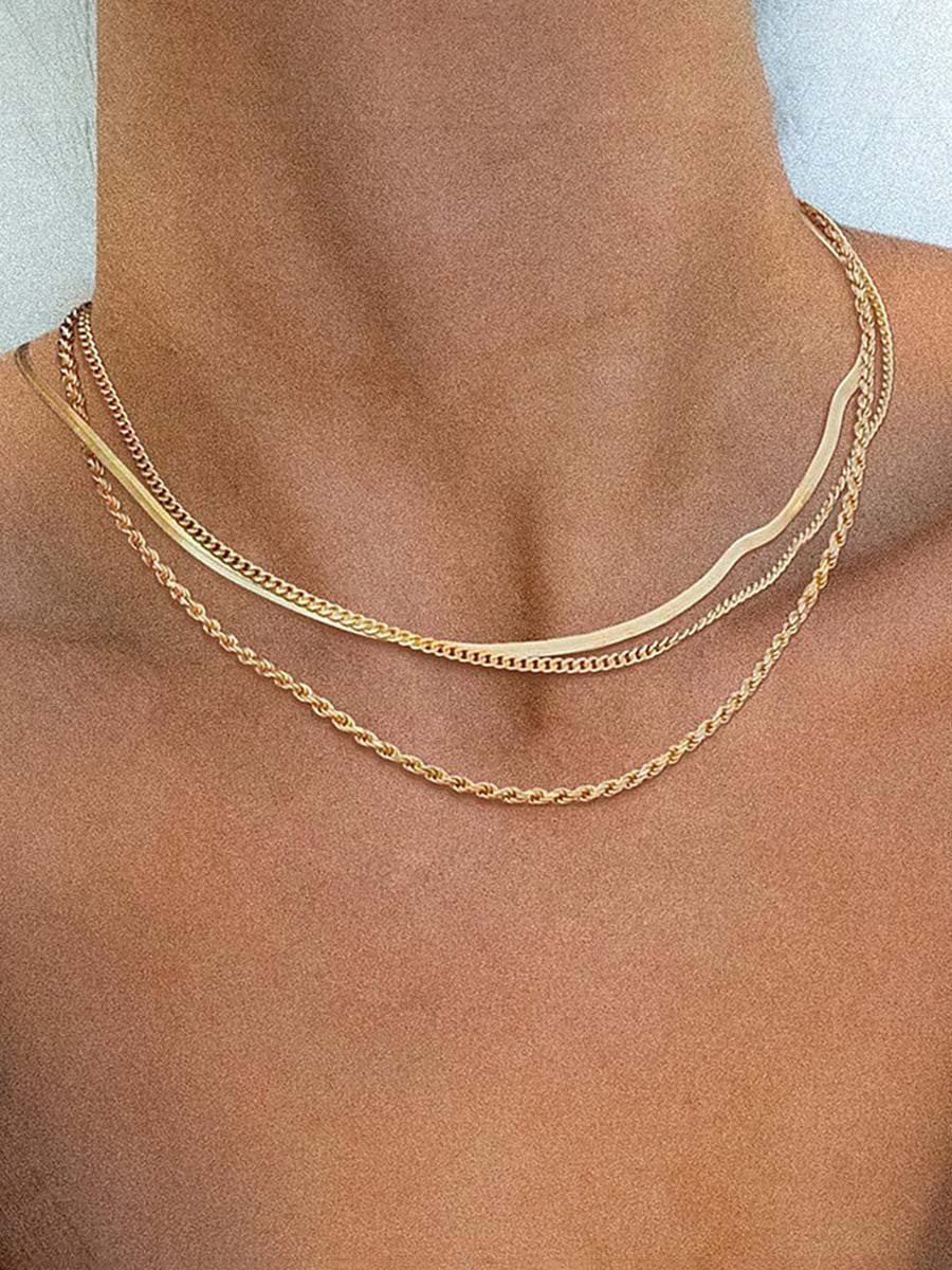 Bohemian Style Stacked Flat Chains